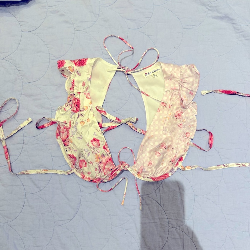 For Love and Lemons floral bra top.